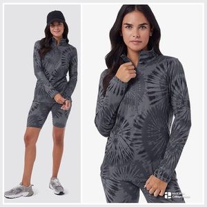 NEW 32 Degrees Women’s Active 1/2 Zip. Black Grey Tie Dye. Dry Fit, Size Medium